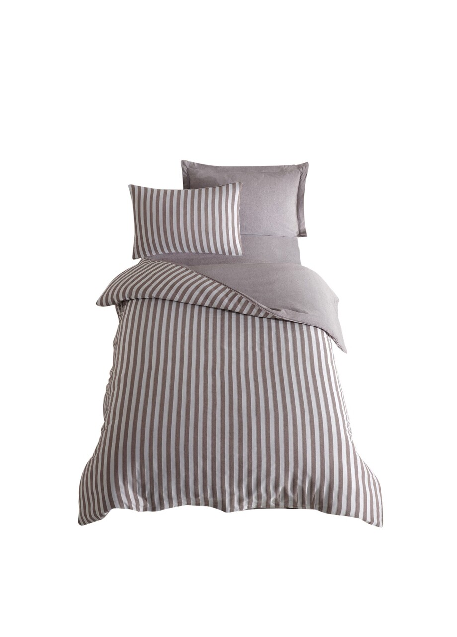 Lenjerie de pat pentru o persoana, Road Potlu - Brown, EnLora Home, 70% bumbac/30% poliester - 1 | YEO