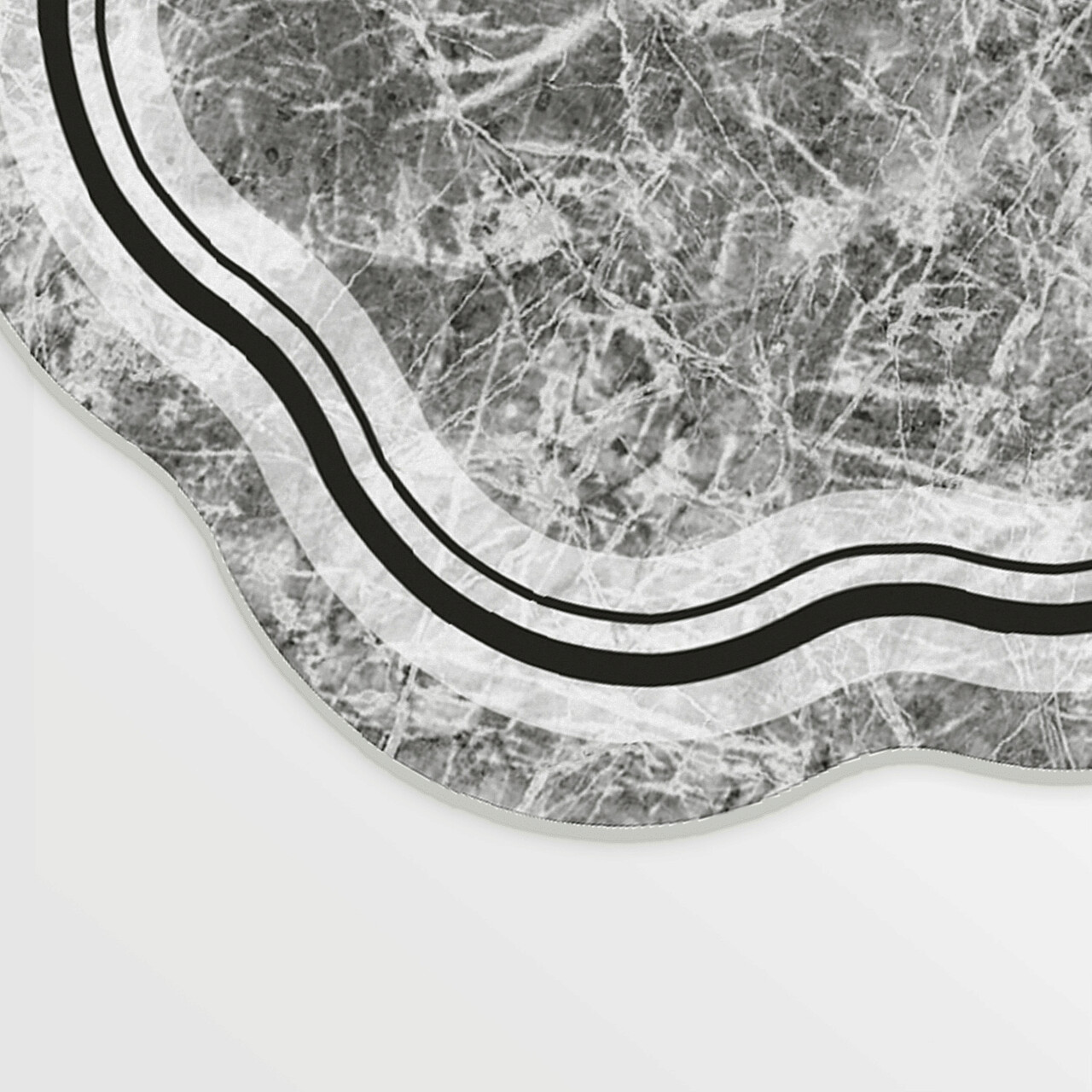 Covor, ALN600204GR02, 80x150 cm, Poliester, Gri / Negru / Alb