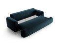 Canapea extensibila 3 locuri, Ella-120, Micadoni Home, 253x108x94 cm, catifea, petrol inchis
