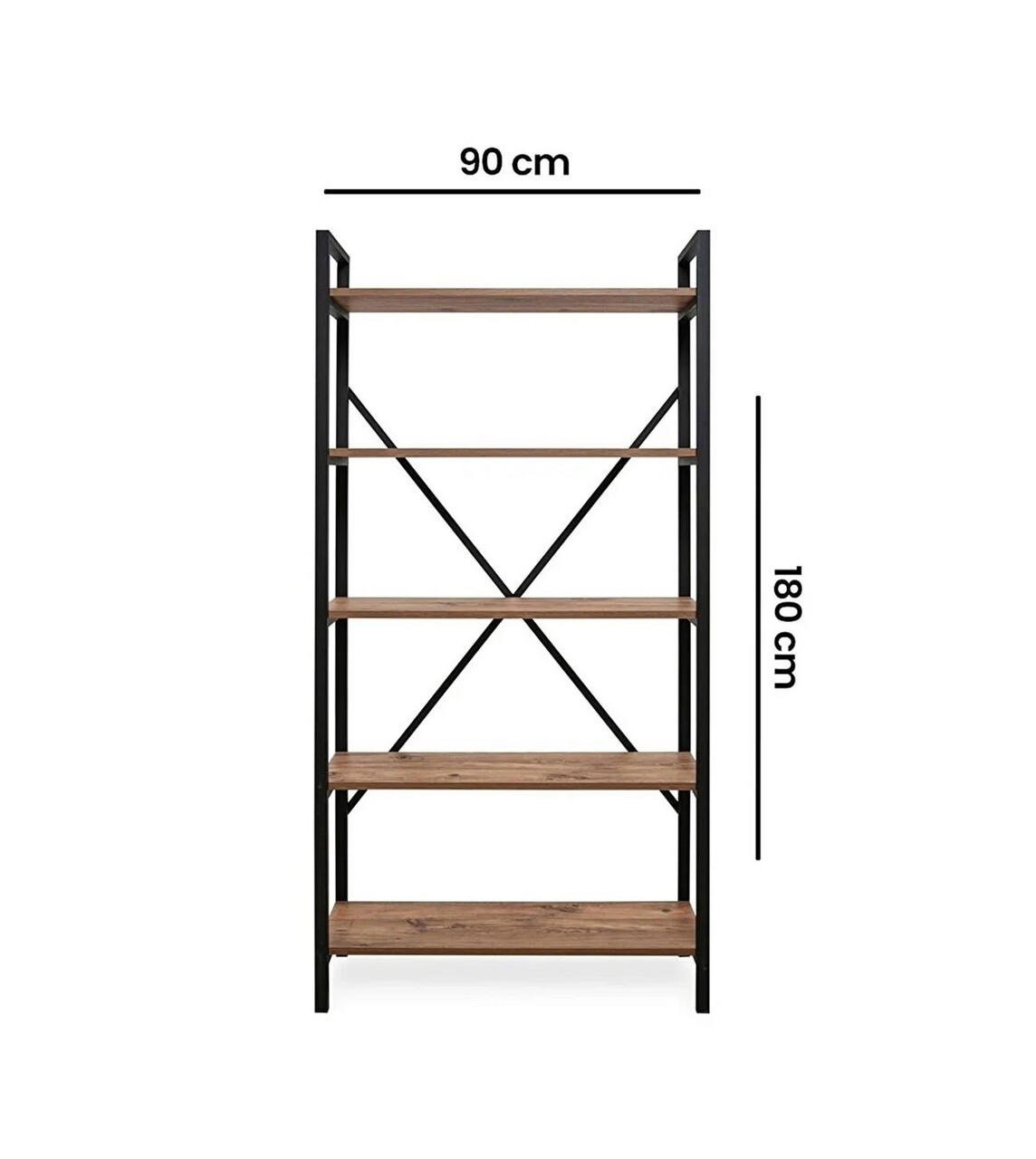 Biblioteca Elit, Violet, 90 X 34 X 180 Cm, Maro/negru