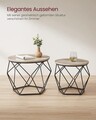 Set 2 masute de cafea, Vasagle, Vintage Flair, blat detasabil, 50x40 cm/40x36 cm, PAL/otel, gri/negru