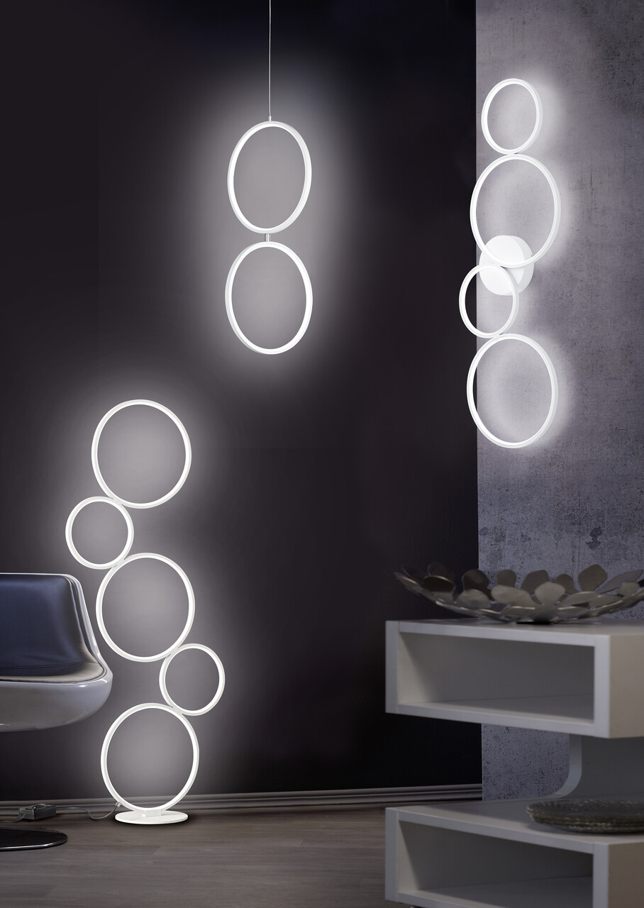 Lampadar Rondo, TRIO, 47x20x115 cm, 36W, 1x SMD, metal, alb mat