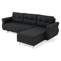 Coltar extensibil cu lada si sezlong interschimbabil, Lecce, L.230 l.76/140 H.90, stofa, gri inchis