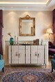 Consola, Hanah Home, Ilay 120, 120x75x32 cm, Antracit / Travertin / Argint