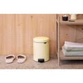 Cos de gunoi cu pedala, Brabantia, NewIcon Mellow Yellow, 5 L, 27.2x20.5x29.1 cm, otel, galben pastel
