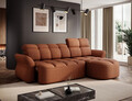 Coltar extensibil dreapta 3 locuri ELTAP, Beneth, 301x185x115 cm, lemn/poliester, caramiziu