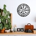 Decoratiune de perete, Vegvisir 2, Tanelorn, 61x61 cm, metal