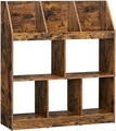 Corp biblioteca Cubby, Vasagle, 90 x 28 x 100 cm, placaj/otel, maro rustic