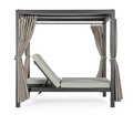 Pat de zi Dream, Bizzotto, 188 x 208 x 205 cm, aluminiu/textilena/poliester, gri carbune