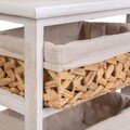 Comoda cu 3 cosuri Creaciones Meng, 35x25x57 cm, lemn de paulownia, alb antic