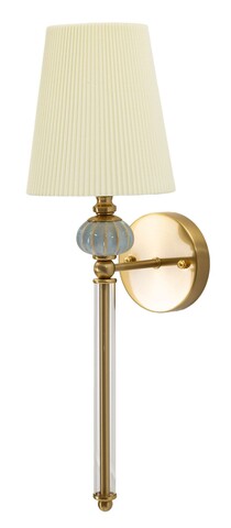 Aplica de perete Warsaw, Mauro Ferretti, 1 x E14, 20W, 17x22x57 cm, fier/sticla, auriu/alb