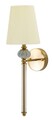 Aplica de perete Warsaw, Mauro Ferretti, 1 x E14, 20W, 17x22x57 cm, fier/sticla, auriu/alb