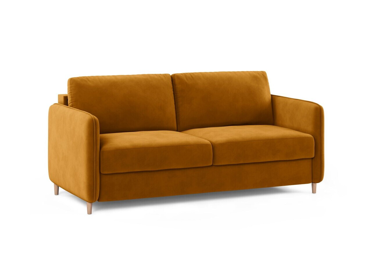 Canapea extensibila 3 locuri, Simo, Micadoni Home, 184x102x95 cm, catifea, galben — imaginea 6