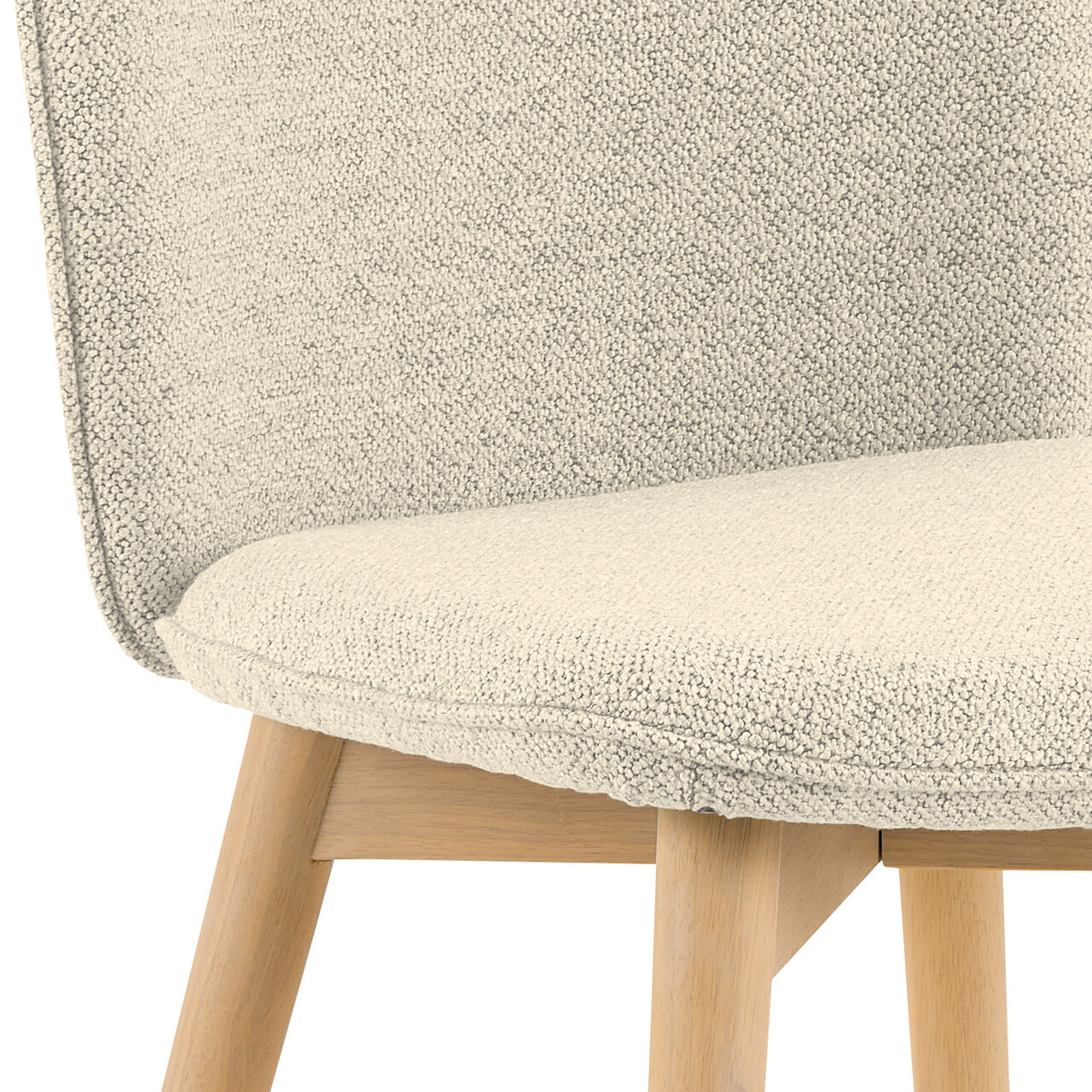 Scaun Cindy, Actona, 49x56x89 cm, tesatura Boucle/lemn de stejar, crem - view 8