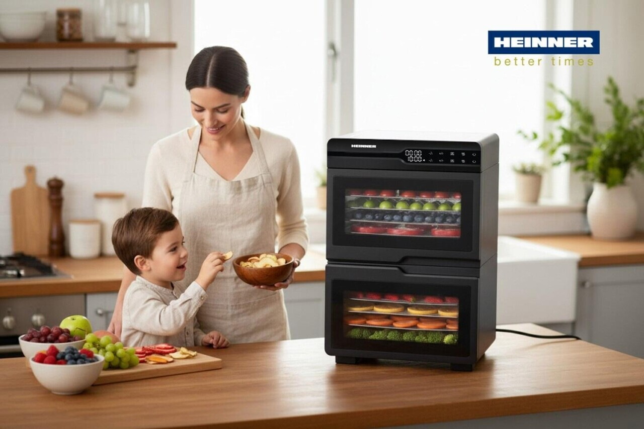 Deshidrator fructe si legume DualDry Pro, Heinner, 1000-1200W, argintiu/negru - view 3