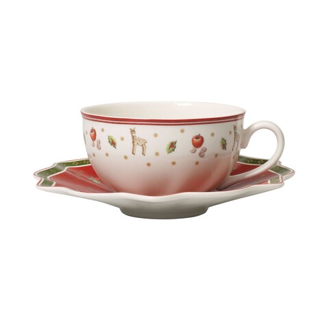 Ceasca cu farfurie, Villeroy & Boch, Toy's Delight White, 300 ml, portelan premium
