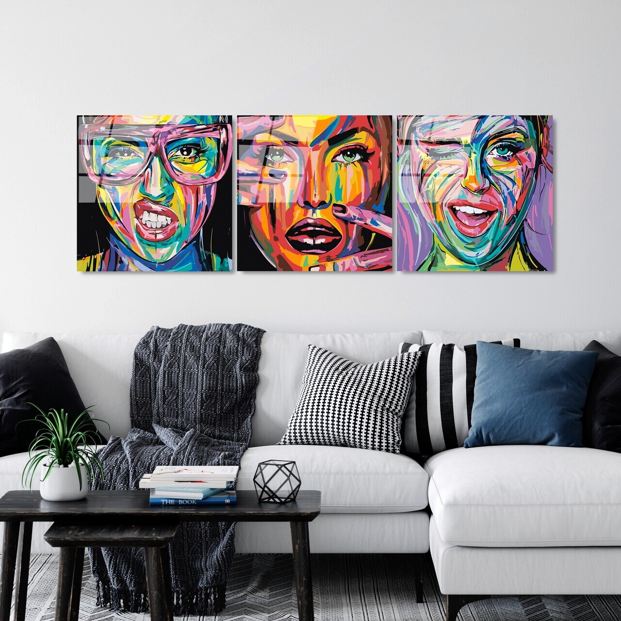 Tablou decorativ, UV-852, Dimensiune: 50 x 50 cm (3 bucăți), Multicolor — imaginea 2