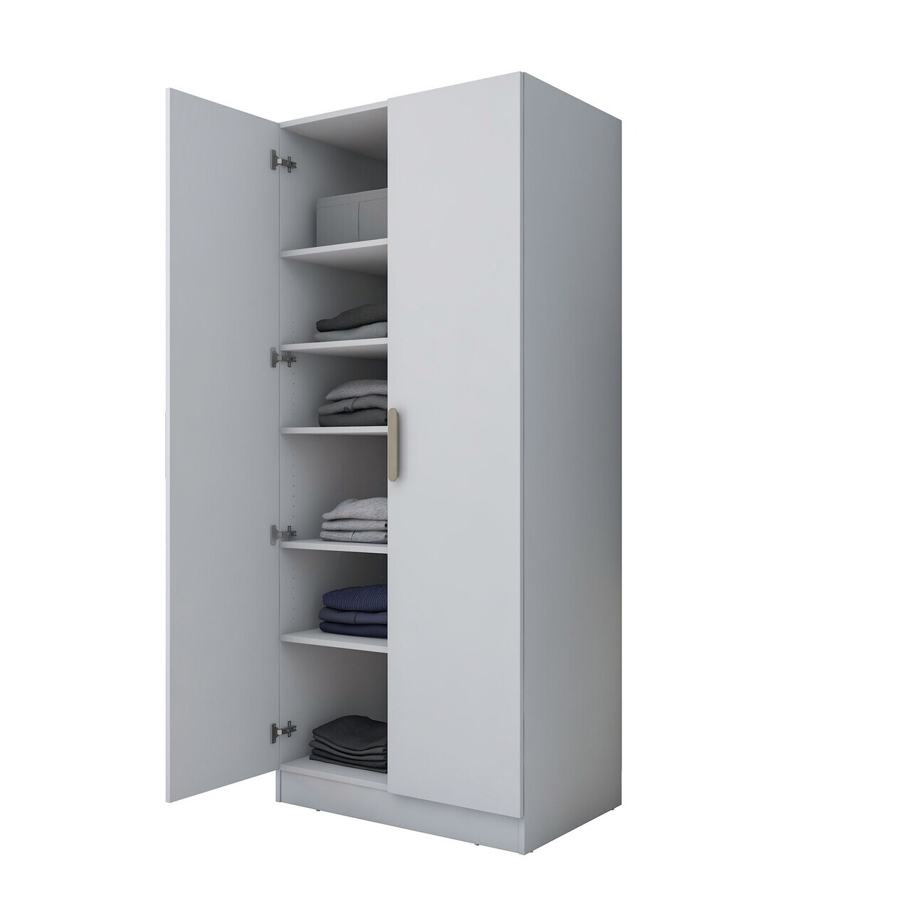 Dulap pentru haine, Hanah Home, BA170, 90x210x57.5 cm, PAL melaminat, Alb - view 8