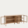 Comoda Magia, Homla, 180x40x80 cm, lemn/MDF/sticla temperata, natur