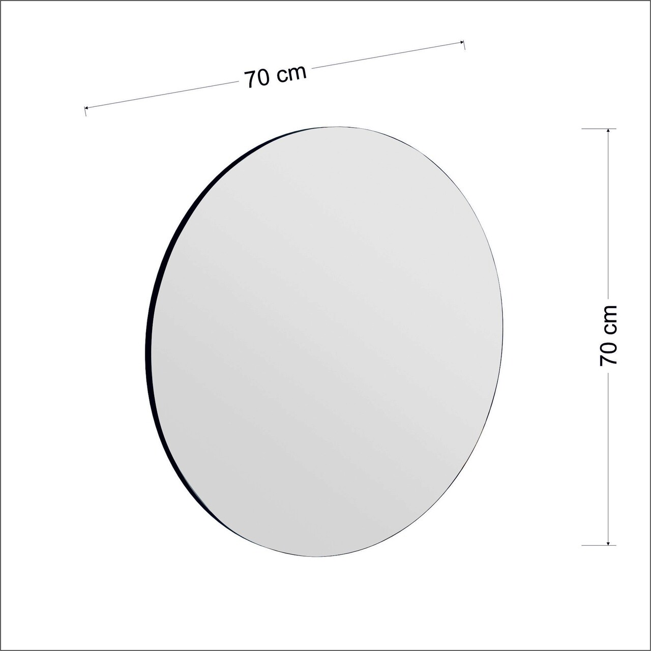 Oglinda decorativa, Siam, Zeos, 70x70x2.2 cm, MDF , Negru