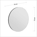 Oglinda decorativa, Siam, Zeos, 70x70x2.2 cm, MDF , Negru