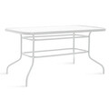 Set mobilier de gradina 5 piese Valor-Tade, Pakoworld, masa si 4 scaune, 140x80x70 cm, metal/sticla, alb