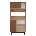Dulap multifunctional, Locelso, RE4-SK, Stejar / Tigla Roșu