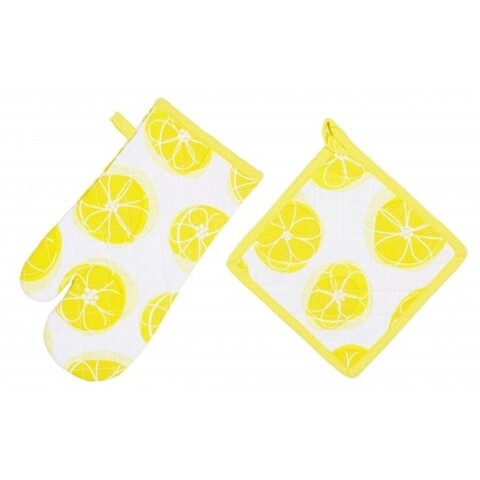 Set 2 piese pentru bucatarie, lemony, bizzotto, 100% bumbac