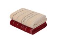 Set 2 prosoape de maini 407,  Beverly Hills Polo Club, 50x90 cm, bumbac, rosu/crem
