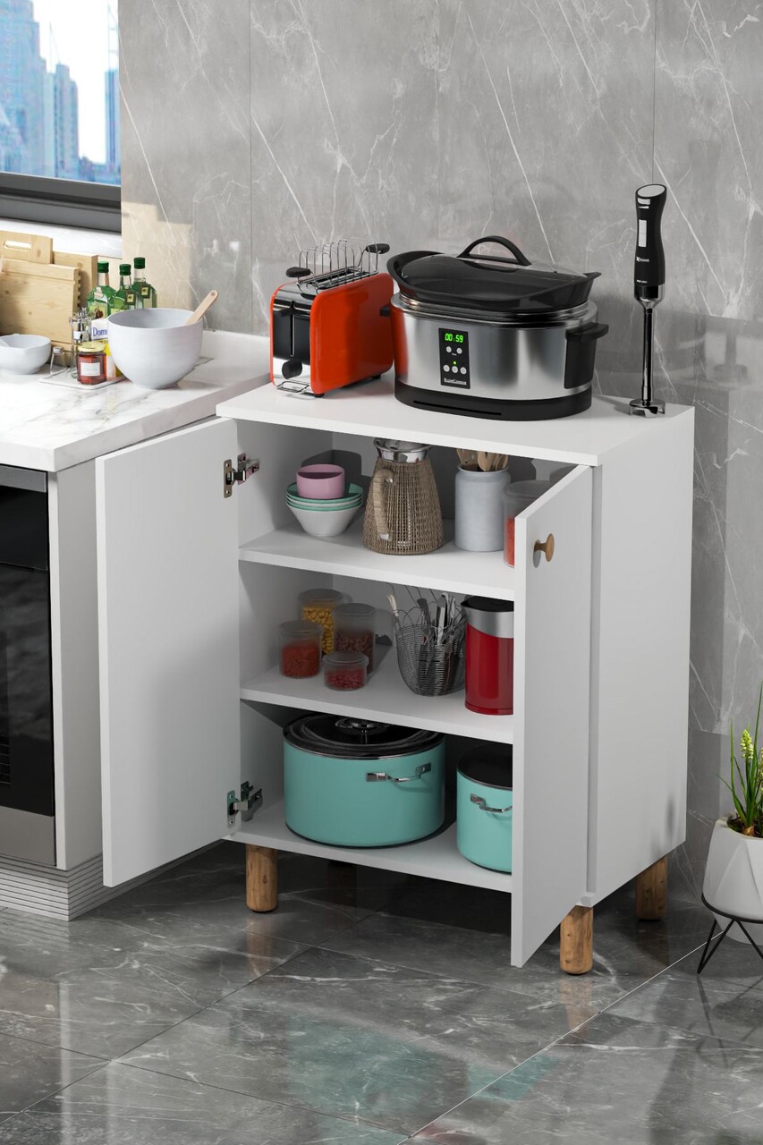 Dulap multifunctional, Hanah Home, Toriva W, 70x91x35 cm, PAL, Pin Atlantic / Alb - view 3