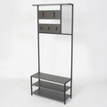 Cuier de perete, Decortie, Nomad Portmanto, 78x182x30 cm, Antracit / Negru