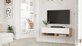 Comoda TV, Locelso, FR13, 100 x 29.1 x 31.6 cm, pal melaminat, maro/alb