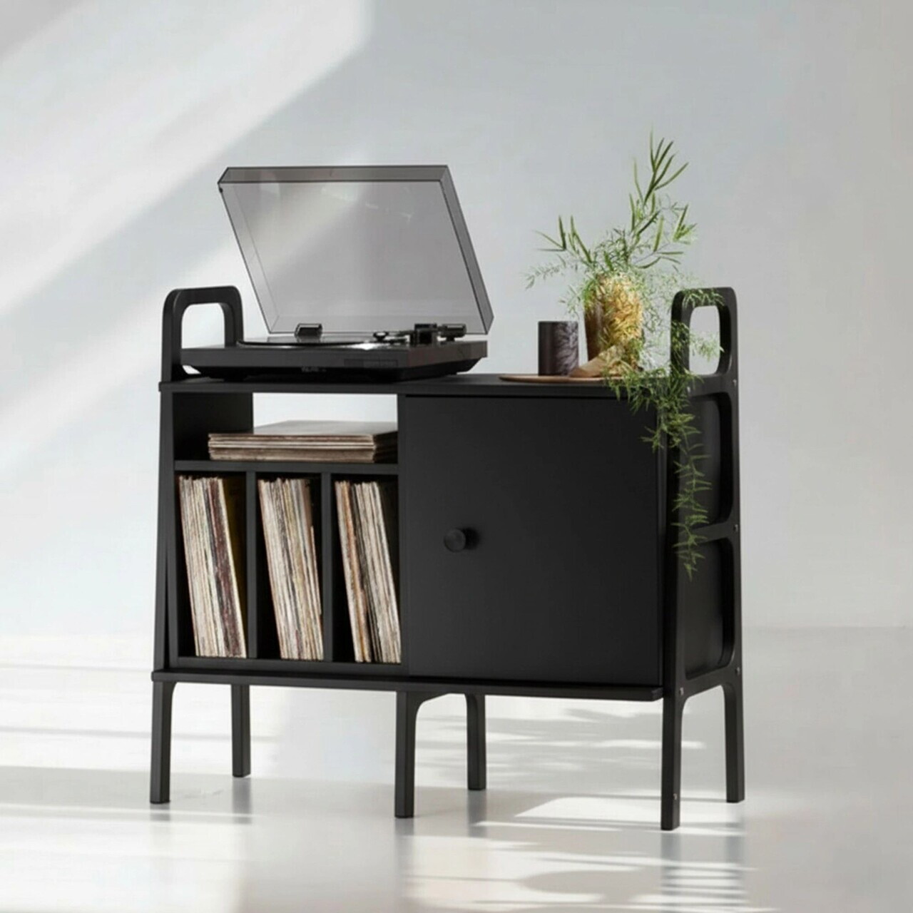 Consola, Hanah Home, CPT4689-100, 100x90x40 cm, PLACAJ CARPEN, Negru — imaginea 3