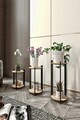 Suport din lemn pentru plante, Poter, Flower Desk Round, MDF , Stejar