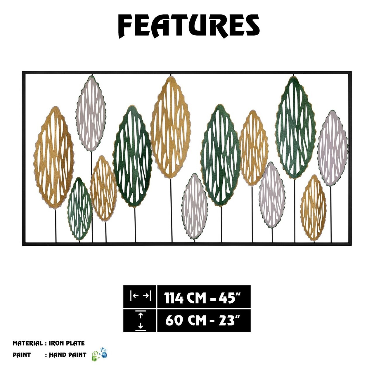Decoratiune de perete, Maravilloso, Metal, Grosime: 0,6 mm, Multicolor — imaginea 8