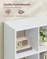 Biblioteca cu 10 compartimente, Scandinavian Style, Vasagle, 65.5x30x161.5 cm, PAL, alb cloud