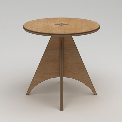 Masa, Hanah Home, Arcus, 75x75x75 cm, 100% BIRCH PLYWOOD, Lemn natural