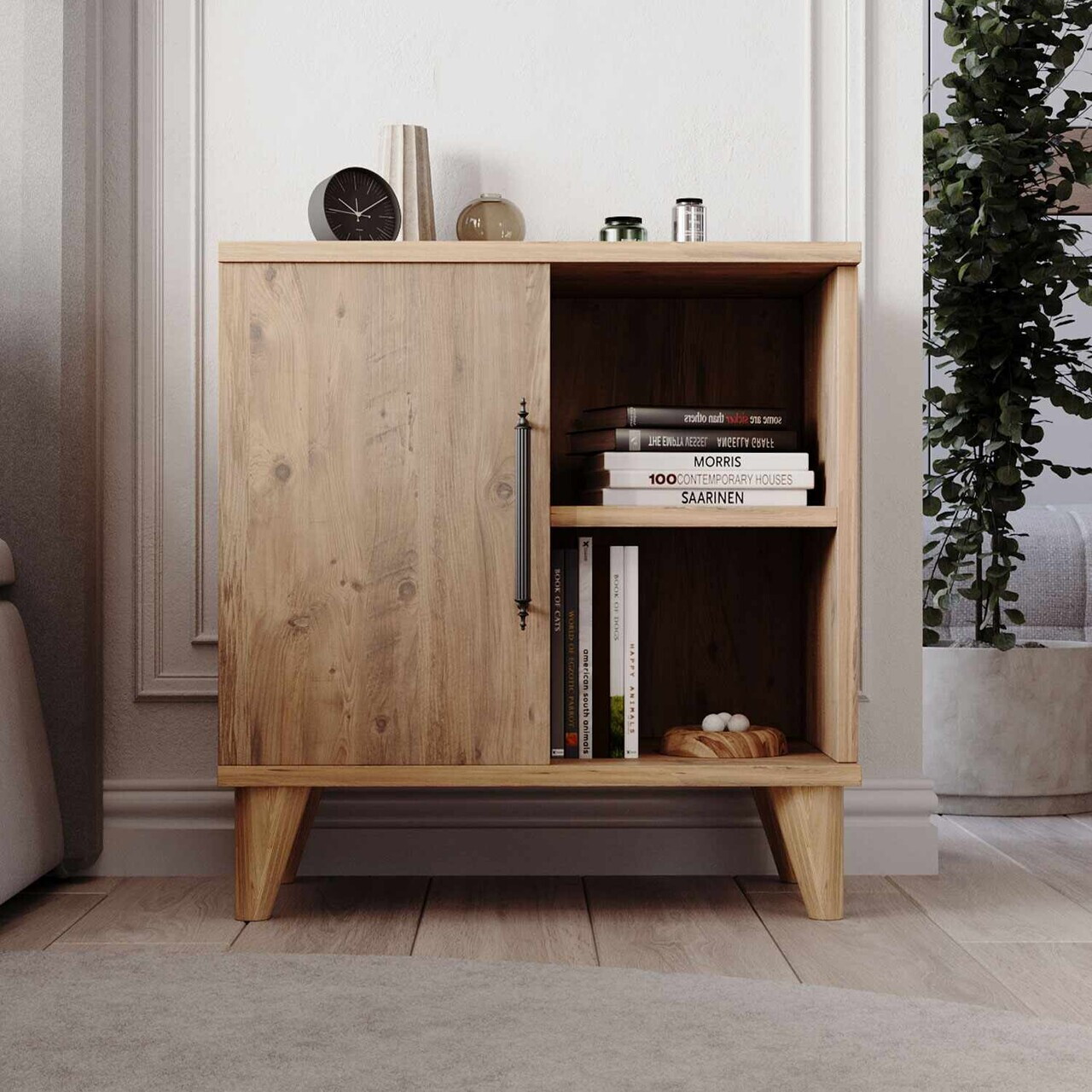 Noptiera, Hanah Home, Rose, 55.5x59.5x33 cm, Maro — imaginea 5
