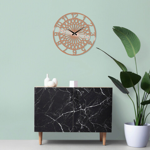 Ceas de perete, Metal Wall Clock 31, Metal, Dimensiune: 48 x 48 cm, Cupru