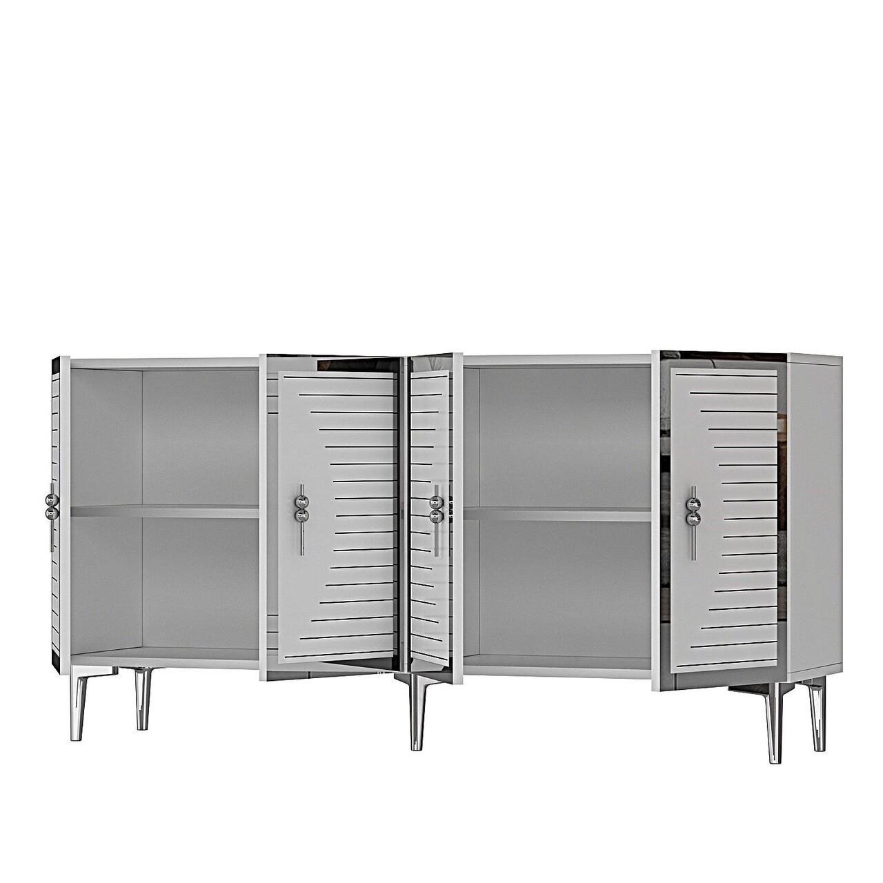 Consola, Hanah Home, Tuna 180, 180x75x32 cm, PAL , Alb / Argintiu - view 6