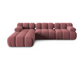 Canapea modulara 4 locuri, Bellis-51, Micadoni Home, 282x188x70 cm, catifea, roz