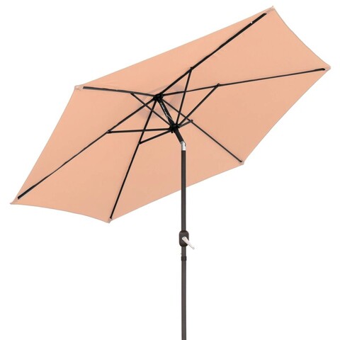 Umbrela de gradina / terasa Monty, Ø 300 cm, Ø38 mm, sistem antivant, cu inclinare si manivela, aluminiu, bej BigBuy Home