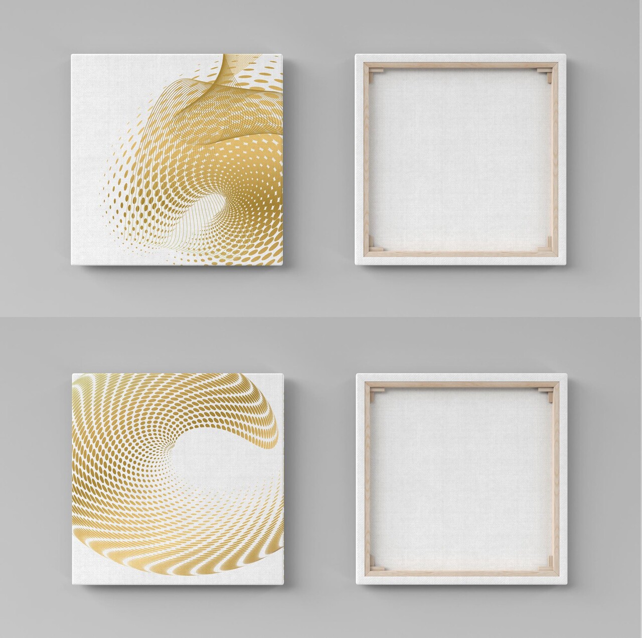 Set 2 tablouri decorative, ASR2-CNV25-1, Lemn, Aur/Alb - view 2