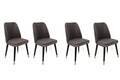 Set scaune 4 piese, Nmobb, Hugo-361 V4, Metal, Antracit / Negru / Auriu