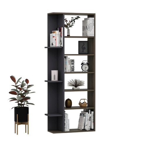 Corp biblioteca, Lagomood, Twin, 70×171.6×25 cm, Antracit / Nuc Lagomood
