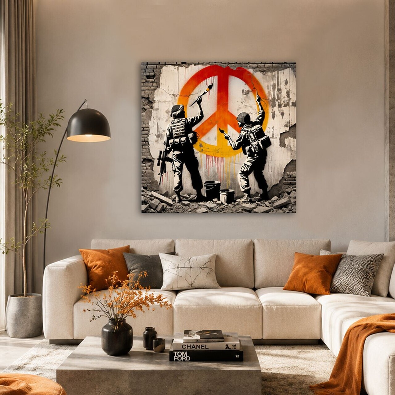 Tablou decorativ, KNV12080, Canvas, Lemn, Multicolor
