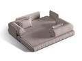 Canapea extensibila 3 locuri, Kemi, Cosmopolitan Design, 206x95x70 cm, tesatura boucle, gri cald