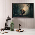 Tablou decorativ, Alone Elephant, Lemn, Lemn, Multicolor