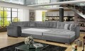 Coltar extensibil dreapta 5 locuri ELTAP, Damario, 338x189x78 cm, lemn/poliester, gri deschis/gri inchis