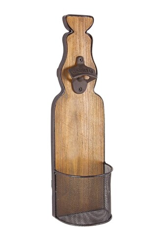 Desfacator de bere cu fixare pe perete Bizzotto, 12x9x40 cm, lemn de brad